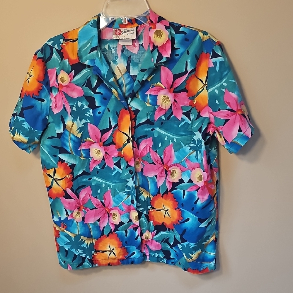 Hilo Hattie Made In Hawaii Vintage Retro Vibrant Floral Shirt